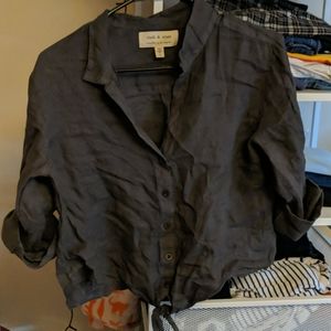 ⬇️cloth & stone gray cropped button-down BRAND NEW